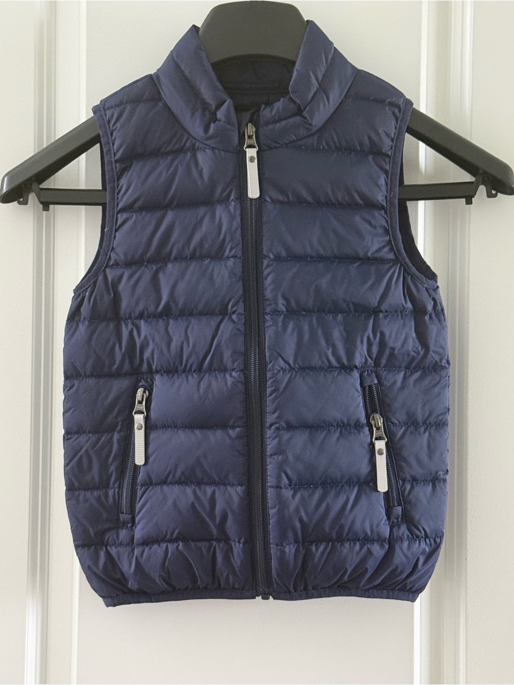 Hanna Andersson Kids Navy Down Puffer Vest 110 Cm With Zippered Pockets